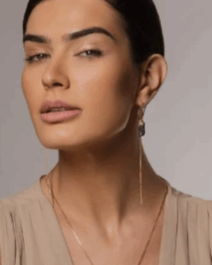 Brinco Argola 3 em 1 Turmalina Negra