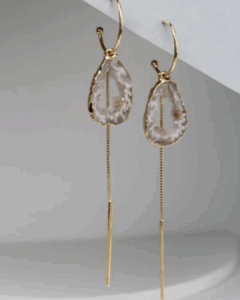 Brinco Argola 3 em 1 Ágata Natural