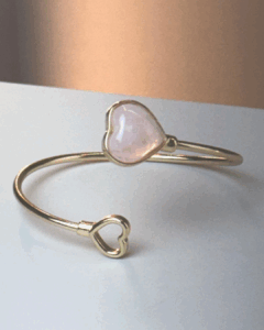 Bracelete Coração com Cristal Natural