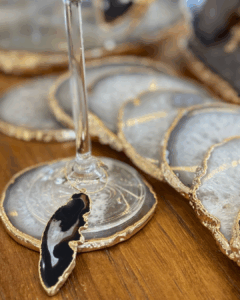 Kit 4 Porta-copos em Ágata Natural