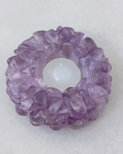 Porta-velas com Cristais Rolados