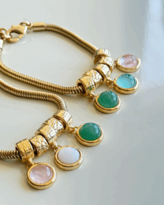 Pulseira Berloque com Cristais Naturais