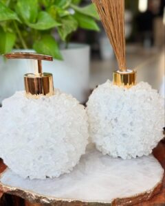 Kit lavabo Difusor e Saboneteira em Pontas Cristais Naturais